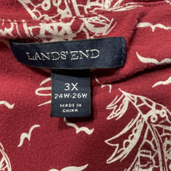 Lands End Sailboat Faux Wrap Sleeveless Dress Red Plus Size 3X u - Picture 7 of 9